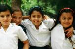 Schoolgirls, along the road, Costa Rica, Girl, face, smiles, smiling, cute, PLPV12P02_09