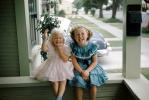 Smiling Girls, Laughing, Easter Dress, 1954, 1950s, PLPV13P02_10