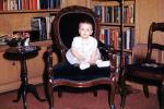Baby, Girl, Chair, Bookshelf, Seat, May 1954, 1950s, PLPV13P14_05