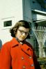 Pensive Girl, Face, Tween, Glasses, Coat, 1960s, PLPV15P09_02
