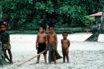boys on a beach, stick, Tuasivi, Savai'i island, Samoa, 1950s