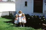 Girls, Sisters, Formal Dress, Springtime, Cala Lillies, Lily, house, home, 1950s, PLPV16P07_12