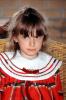 Girl, formal dress, lapel, ribbon, bangs, Lale, Gokyigit, July 1971, 1970s, PLPV16P08_06