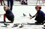 Pigeons, girls, 1950s, PLPV16P14_06