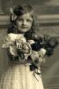 Girl Holding Flowers, bouquet, smiles, 1910's, RPPC, PLPV17P05_09B