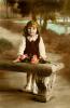 Smiling Girl, bench, smirk, 1910's, RPPC, PLPV17P05_11