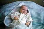 Baby, Girl, Nighty, snuggly, infant, bed, pillow, bulky, 1950s, PLPV17P07_04