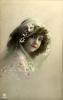 Cute Girl, Flowers, face, tween 1910's, RPPC, PLPV17P09_09