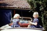 Girls, Cabriolet, car, 1950s