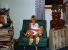 Sister and baby brother, Fan, Living Room, 1960s