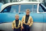 Two Boys, Brothers, siblings, Buick Roadmaster, car, coupe, 1950s