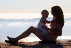 Mother and Child share a moment of Joy, Marin County, California, PMCD01_126