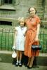 Girl and mother, Temple University, purse, ribbon, July 6 1952, 1950s