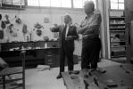 Buckminster Fuller and Shoji Sadao, at the Isamu Noguchi Studios, Long Island City, New York