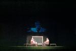 Chalkboard, stage, "Conversations with Buckminster Fuller" event, New York City, POFV01P08_13