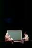Chalkboard, stage, "Conversations with Buckminster Fuller" event, New York City, POFV01P08_17