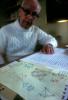Working on Book Synergetics, drawings, polyhedra, sketches, at Buckys home in Sunset Deer Isle, Maine, POFV03P04_08