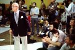 Buckminster Fuller on a huge Dymaxion Map, Being with Bucky event, Los Angeles, POFV03P15_14