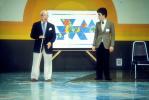 Buckminster Fuller on a huge Dymaxion Map, Being with Bucky event, Los Angeles