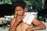 man, male, old, suntanned, outside, outdoors, exterior, guy, mature, senior citizen, face, smoker, cigarette, Yelapa, Mexico, PORV05P09_13