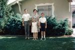 group, girl, boy, mother, frontyard, home, house, 1940s, PORV06P05_11