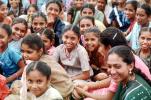 Gujarat, Woman, Girl, Smiles, Sari, PORV07P14_13