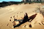Lady and her Shadow, Coral Pink Sand Dunes State Park, Utah, PORV13P09_09