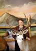 Woman, buck, antlers, 1940s