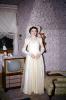Television, hat, formal dress, woman, 1950s, PORV24P04_13