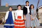 Group, Sisters, Sibblings, Girls, dresses, March 1960, 1960s, PORV25P04_17