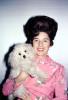 Woman with her Poodle, bouffant Hairdo, Phyllis, 1950s, PORV25P07_06