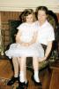 Grandma, smiling girl, formal dress, socks, 1950s, PORV25P14_12