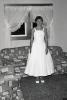 Girl, Sofa, Curtains, formal dress, prom, 1950s, PORV26P12_02