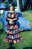 Woman, artsy dress, 1960s, Car, Automobile, Vehicle