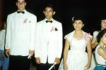 Senior High School Prom Night, Catholic School, Jacket, bow tie, dress, corsage, 1960s, PORV26P14_18