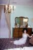 Lady in a formal dress, Mirror, room, 1960s