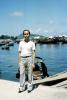 Sampans, harbor, Man, 1950s, PORV27P03_18