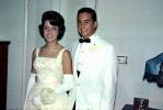 Girl, Boy, Formal Dress, gloves, bow tie, jacket, prom, corsage, 1960s, PORV27P06_12