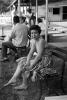 Woman, poolside, summer dress, female, 1950s