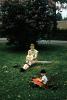 Front Lawn, Woman, Mother, Sons, May 1958, 1950s