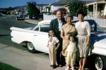 Group, Smiles, Father, Mother, Daughter, Son, Siblings, Car, Automobile, Vehicle, January 1963, 1960s