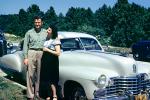 Man, Woman, Husband, Wife, Car, Cadillac, Automobile, 1947, 1940s, PORV29P12_06