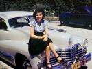 Cadillac, car, automobile, Woman, Female, Smiles, 1947, 1940s, PORV29P12_14