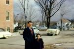 Father with Daughter, Oldsmobile Car, Suburbia, Homes, 1950s, PORV30P01_03