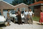 Group Portrait, brick house, home, Oldsmobile, 1950s, PORV30P06_06