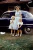 Woman with her Daughter and Son, car, 1950s, PORV30P06_07
