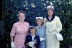 Group Family Portrait, formal dress, hats, smiles, 1950s, PORV30P08_08