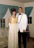 Woman and Man going out on a prom, suit, formal attire, flowers, 1960s, PORV30P09_03