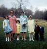 Girls, boys, Mother, group, formal, dress, suit and tie, hat, 1960s, PORV30P10_06