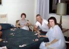 Peignoir, Women, Man, playing with Chips, Motel Room, bed, night gowns, T-shirt, 1950s, PORV30P13_11